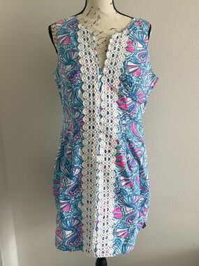 Lilly Pulitzer Blue & Pink Printed Zip-Front Dress